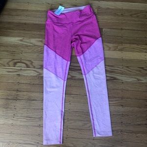 Outdoor Voices pink flamingo springs leggings